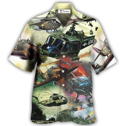 Hawaiian Shirt / Adults / S Helicopter Air Battle Combat Military Planes - Hawaiian Shirt 