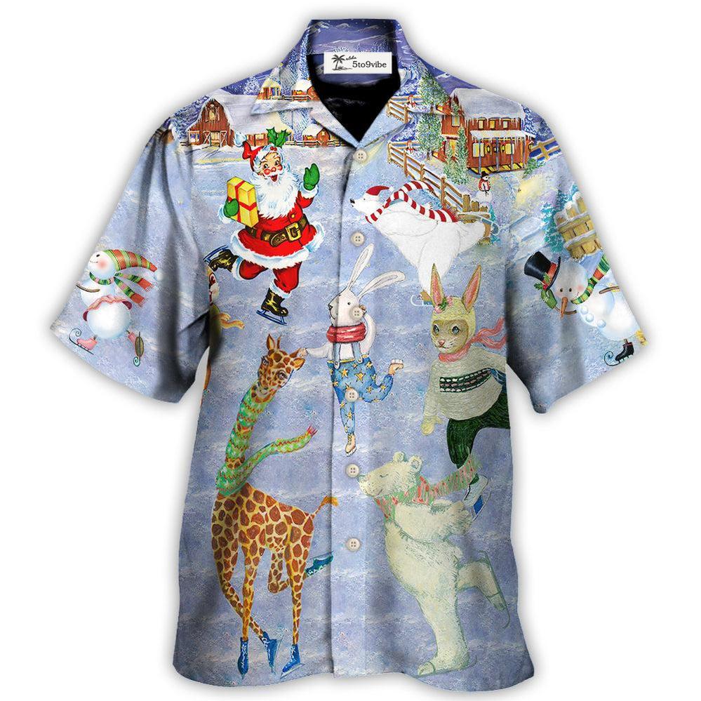 Christmas Holiday Ice Skating Party Animal - Hawaiian Shirt 