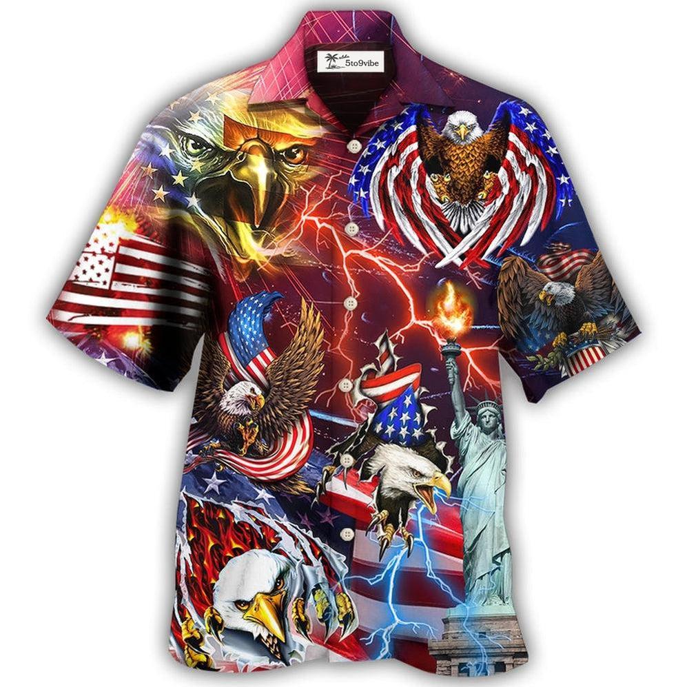 Hawaiian Shirt / Adults / S America Independence Day Eagle Lighting - Hawaiian Shirt 