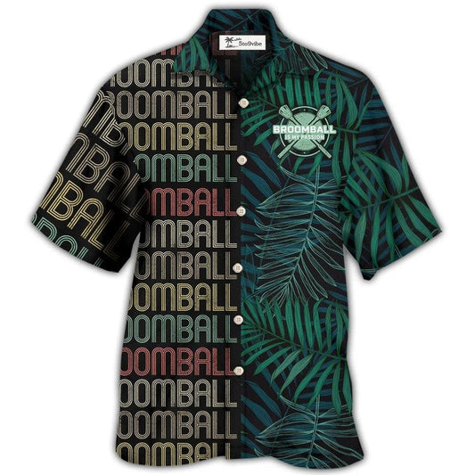 Hawaiian Shirt / Adults / S Broomball Is My Passion Tropical Leaf - Hawaiian Shirt 