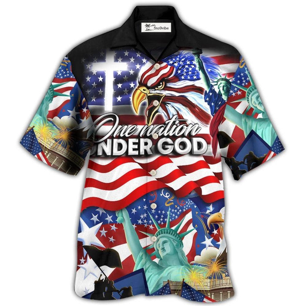 Hawaiian Shirt / Adults / S America Independence Day US One Nation Under God - Hawaiian Shirt 