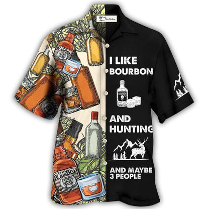Hawaiian Shirt / Adults / S Wine Hunting I Like Bourbon - Hawaiian Shirt 