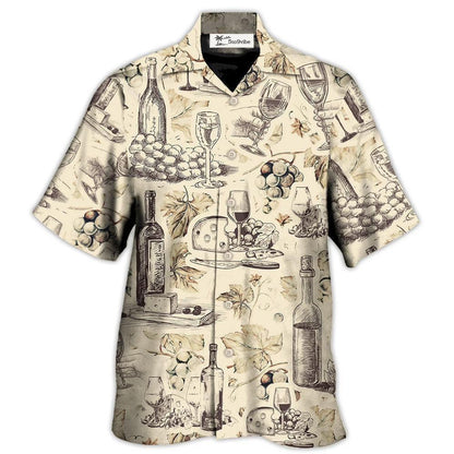 Hawaiian Shirt / Adults / S Wine And Grape Retro Art - Hawaiian Shirt 