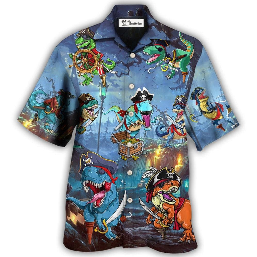 Hawaiian Shirt / Adults / S Halloween Pirate Dinosaur Scary - Hawaiian Shirt 