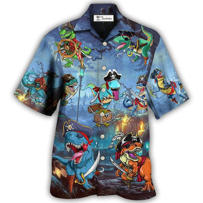 Hawaiian Shirt / Adults / S Halloween Pirate Dinosaur Scary - Hawaiian Shirt 