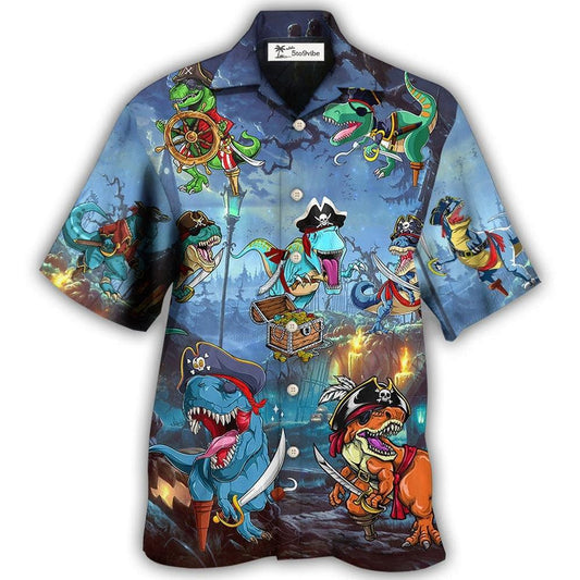Hawaiian Shirt / Adults / S Halloween Pirate Dinosaur Scary - Hawaiian Shirt 