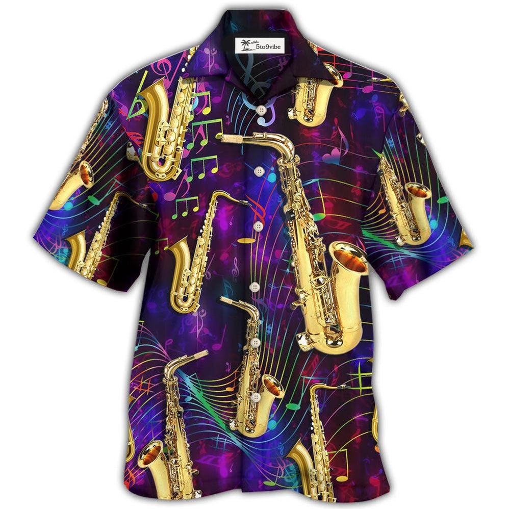 Hawaiian Shirt / Adults / S Saxophone Music Neon Art - Hawaiian Shirt 
