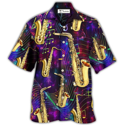 Hawaiian Shirt / Adults / S Saxophone Music Neon Art - Hawaiian Shirt 