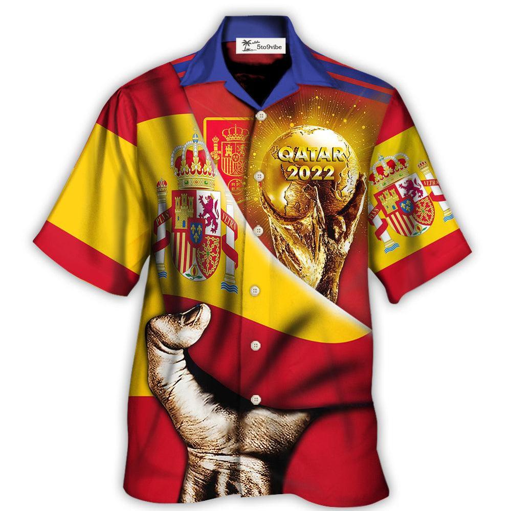 Hawaiian Shirt / Adults / S World Cup Qatar 2022 Spain Will Be The Champion Flag Vintage - Hawaiian Shirt 