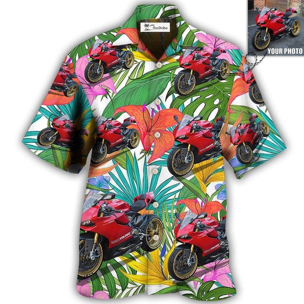 1 / Adults / S Motorcycle My Sweet Lover Custom Photo - Hawaiian Shirt 