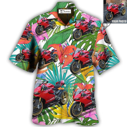 1 / Adults / S Motorcycle My Sweet Lover Custom Photo - Hawaiian Shirt 