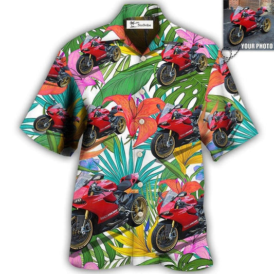 1 / Adults / S Motorcycle My Sweet Lover Custom Photo - Hawaiian Shirt 
