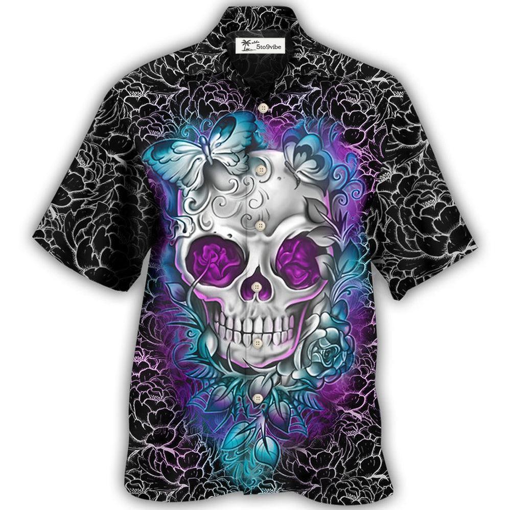 Hawaiian Shirt / Adults / S Skull Butterfly Lighting Flower Pattern - Hawaiian Shirt 