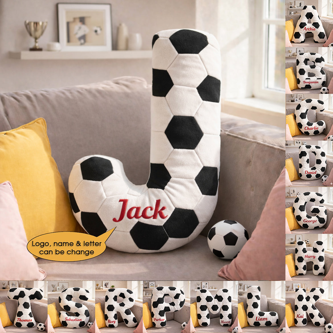 Football UK Pillow 2 Custom Name and Logo All Teams Irregular-Shaped Pillow