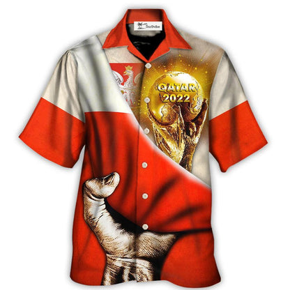 Hawaiian Shirt / Adults / S World Cup Qatar 2022 Poland Will Be The Champion Flag Vintage - Hawaiian Shirt 