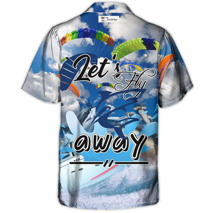 Parasailing Let's Fly Away With Shark - Unisex Hawaiian Shirt For Men and Women