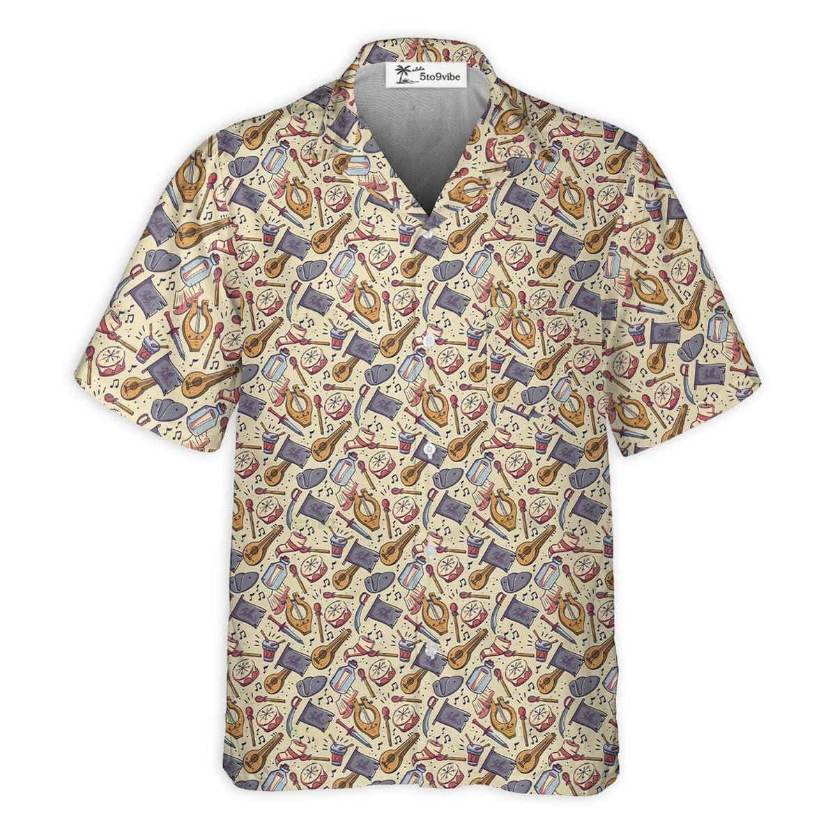 DnD Bard With Sword And Music Pattern - Hawaiian Shirt 
