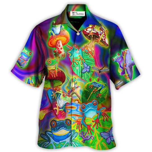 Hawaiian Shirt / Adults / S Frog Colorful Tropical Enjoying A Day Of Fun - Hawaiian Shirt 