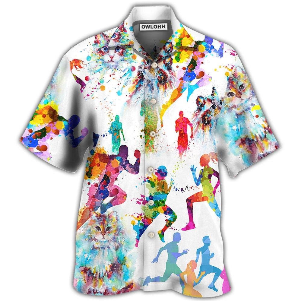 Hawaiian Shirt / Adults / S Cat I Like Cat And Running - Hawaiian Shirt 