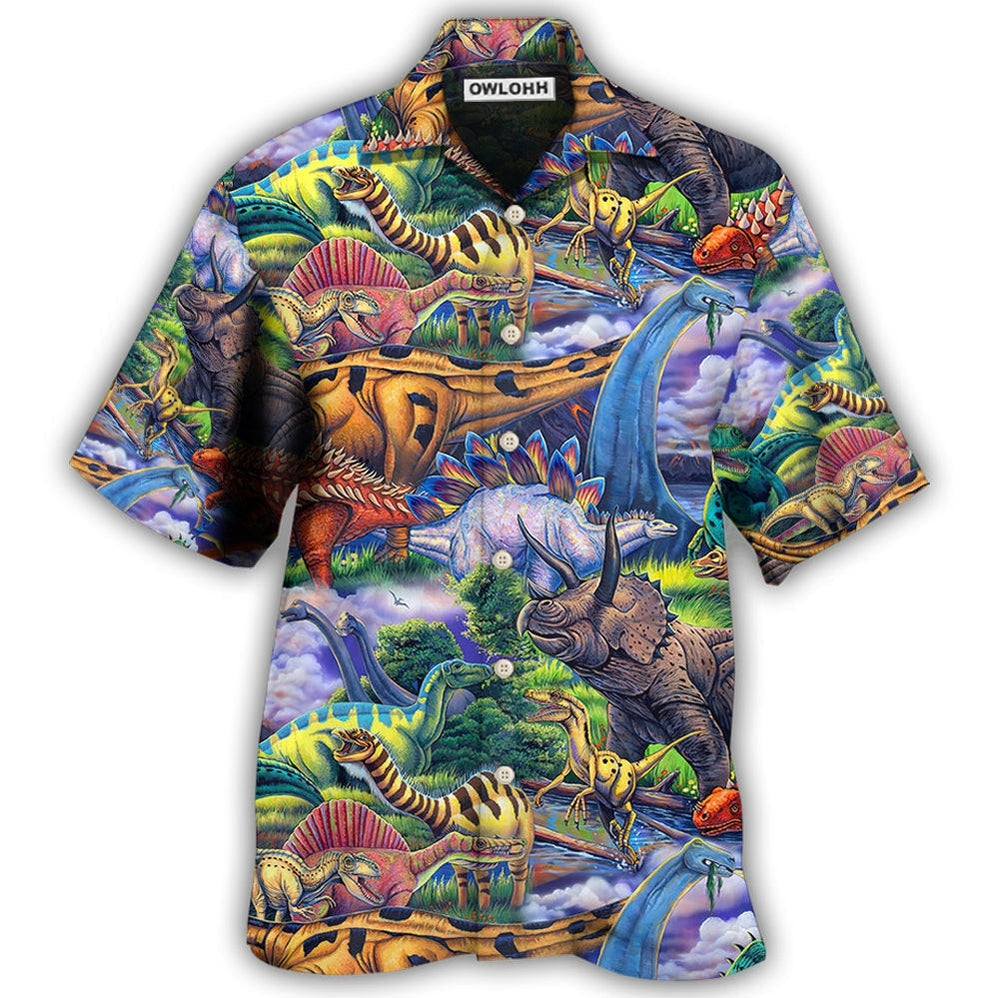 Hawaiian Shirt / Adults / S Dinosaur Art Coloful Style - Hawaiian Shirt 