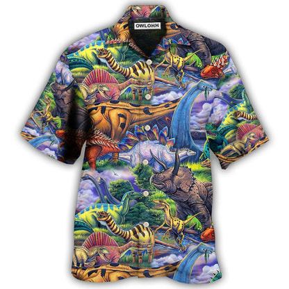 Hawaiian Shirt / Adults / S Dinosaur Art Coloful Style - Hawaiian Shirt 
