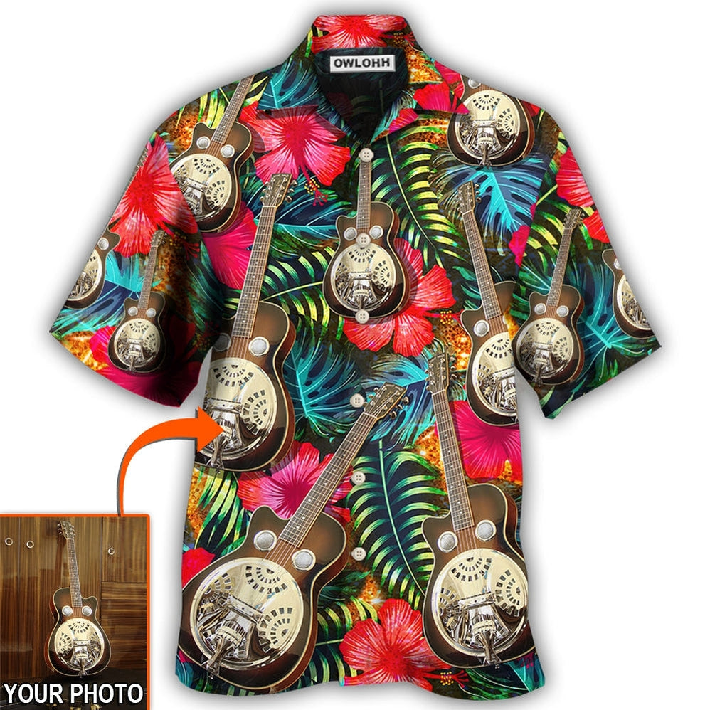 Steel Guitar / Adults / S Guitar Various Style Tropical Custom Photo - Hawaiian Shirt 