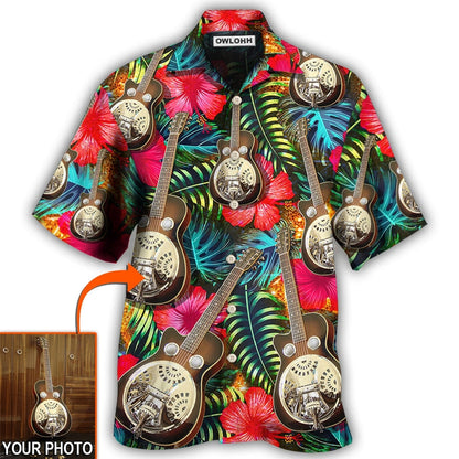 Steel Guitar / Adults / S Guitar Various Style Tropical Custom Photo - Hawaiian Shirt 