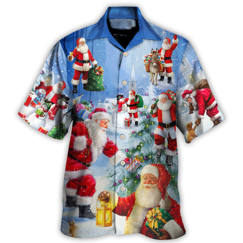 Hawaiian Shirt / Adults / S Christmas Santa Claus Is Coming Story Night Art Style - Hawaiian Shirt 