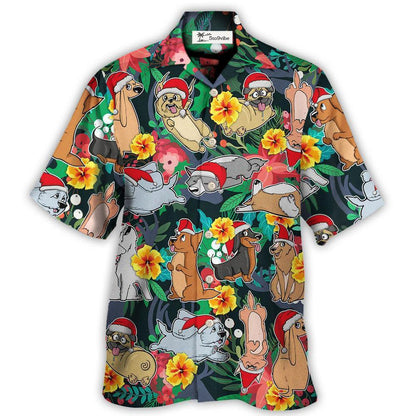 Hawaiian Shirt / Adults / S Christmas Dog Santa Merry Xmas - Hawaiian Shirt 