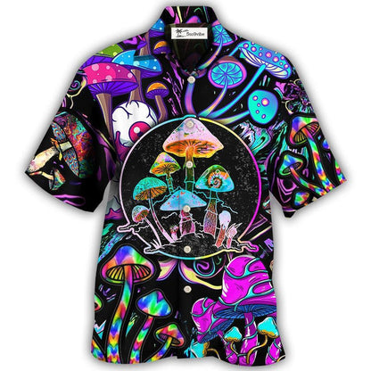 Hawaiian Shirt / Adults / S Hippie Mushroom Colorful Neon Light Cool Style - Hawaiian Shirt 