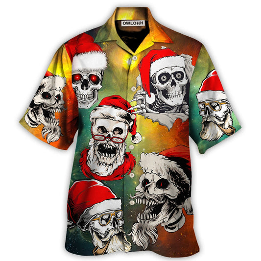 Hawaiian Shirt / Adults / S Christmas Bad Santa Skull Love Xmas Galaxy - Hawaiian Shirt 
