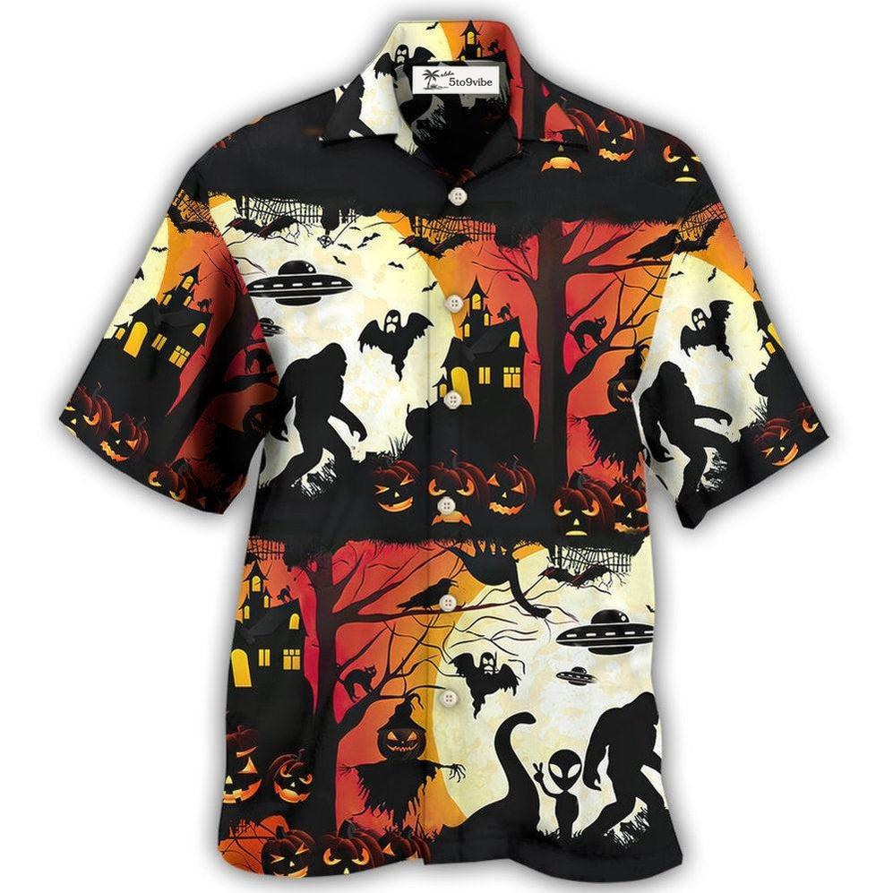 Hawaiian Shirt / Adults / S Halloween Ew People Bigfoot UFO - Hawaiian Shirt 