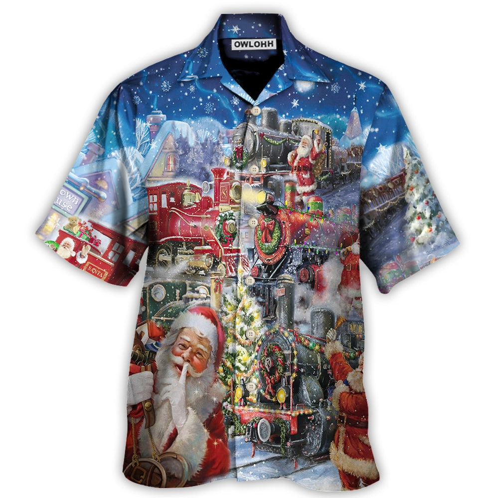 Hawaiian Shirt / Adults / S Christmas Santa's Express Train - Hawaiian Shirt 