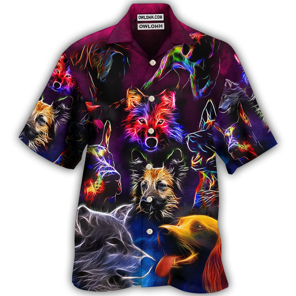 Hawaiian Shirt / Adults / S Dog Neon Lightning Style - Hawaiian Shirt 