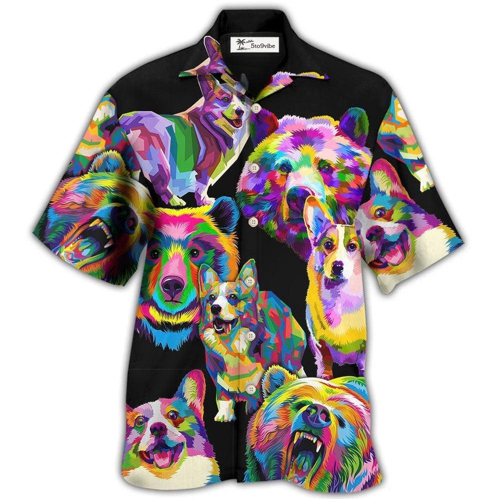 Hawaiian Shirt / Adults / S Corgi Dog I Like Dogs And Bears - Hawaiian Shirt 