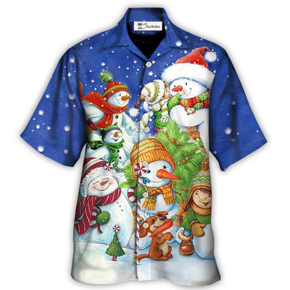 Hawaiian Shirt / Adults / S Christmas Snowman Merry Christmas Night - Hawaiian Shirt 