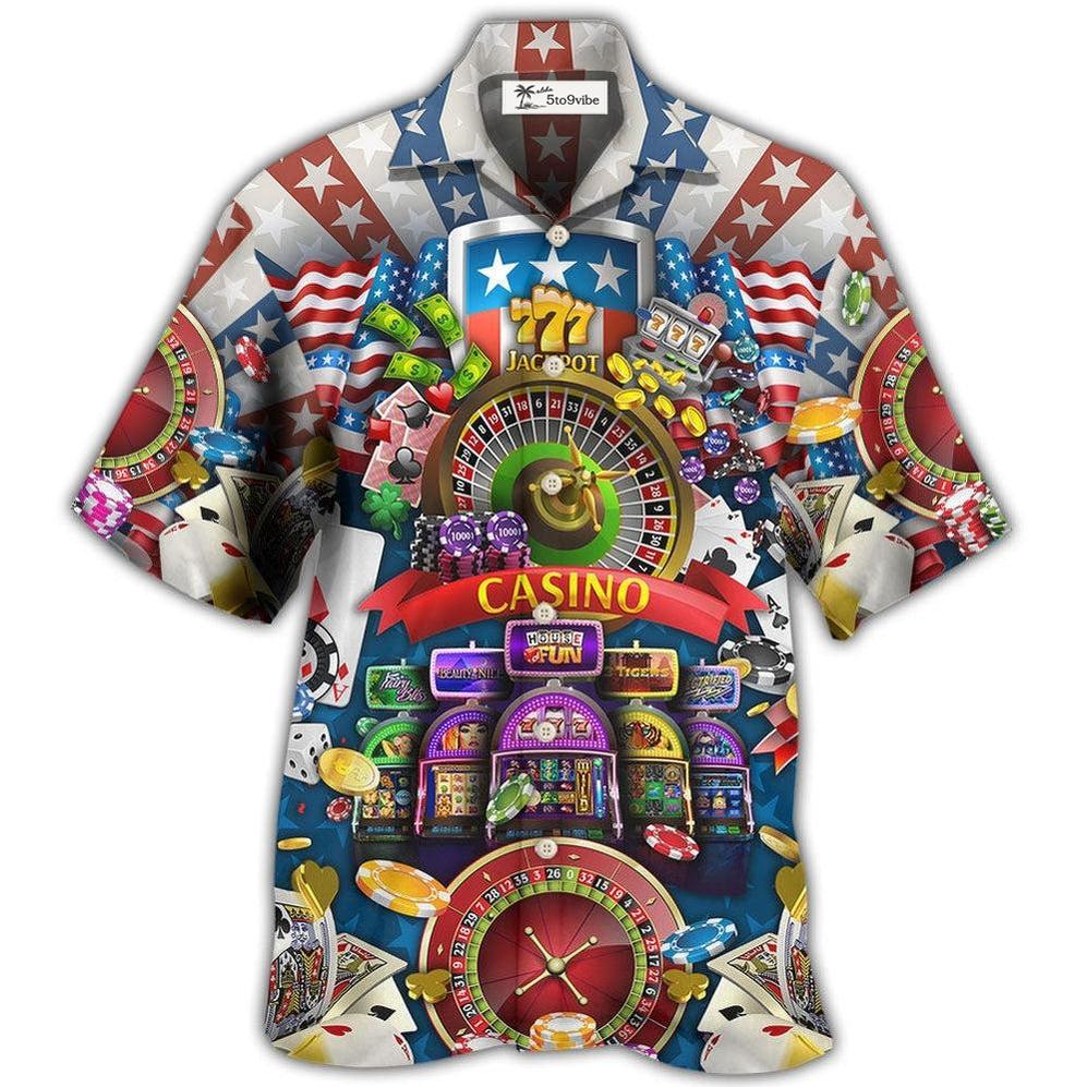 Hawaiian Shirt / Adults / S Poker US Flag Casino Lover - Hawaiian Shirt 