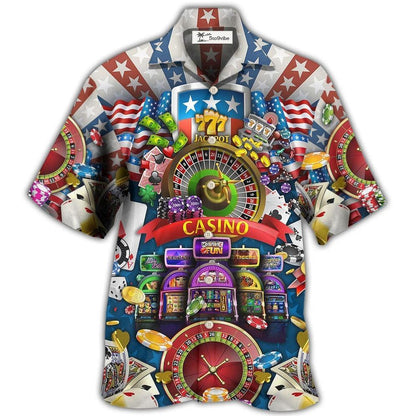 Hawaiian Shirt / Adults / S Poker US Flag Casino Lover - Hawaiian Shirt 