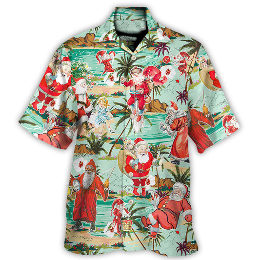 Hawaiian Shirt / Adults / S Christmas Santa Vacation Beach Joyful - Hawaiian Shirt 