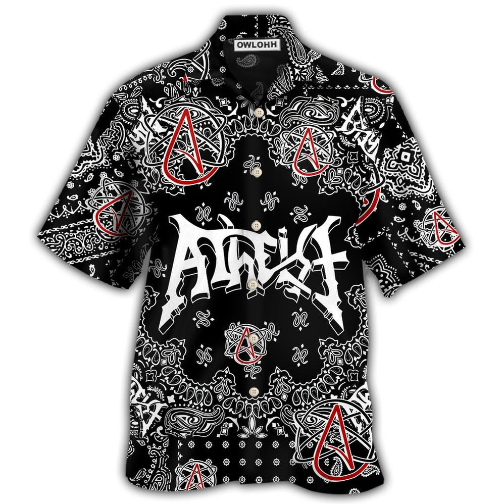 Hawaiian Shirt / Adults / S Atheist Black And White Paisley Pattern - Hawaiian Shirt 