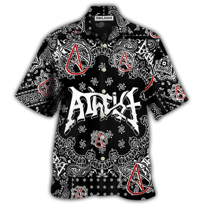 Hawaiian Shirt / Adults / S Atheist Black And White Paisley Pattern - Hawaiian Shirt 
