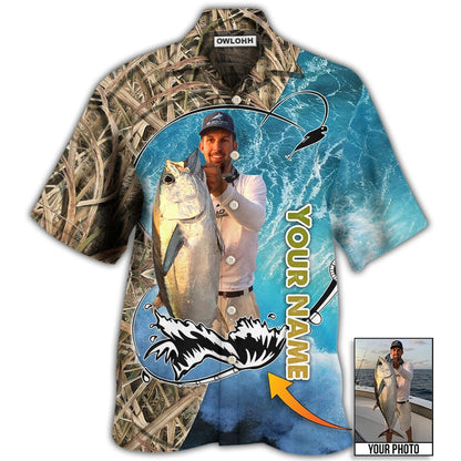 Hawaiian Shirt / Adults / S Fishing Blue Water Cool Custom Photo Personalized - Hawaiian Shirt 