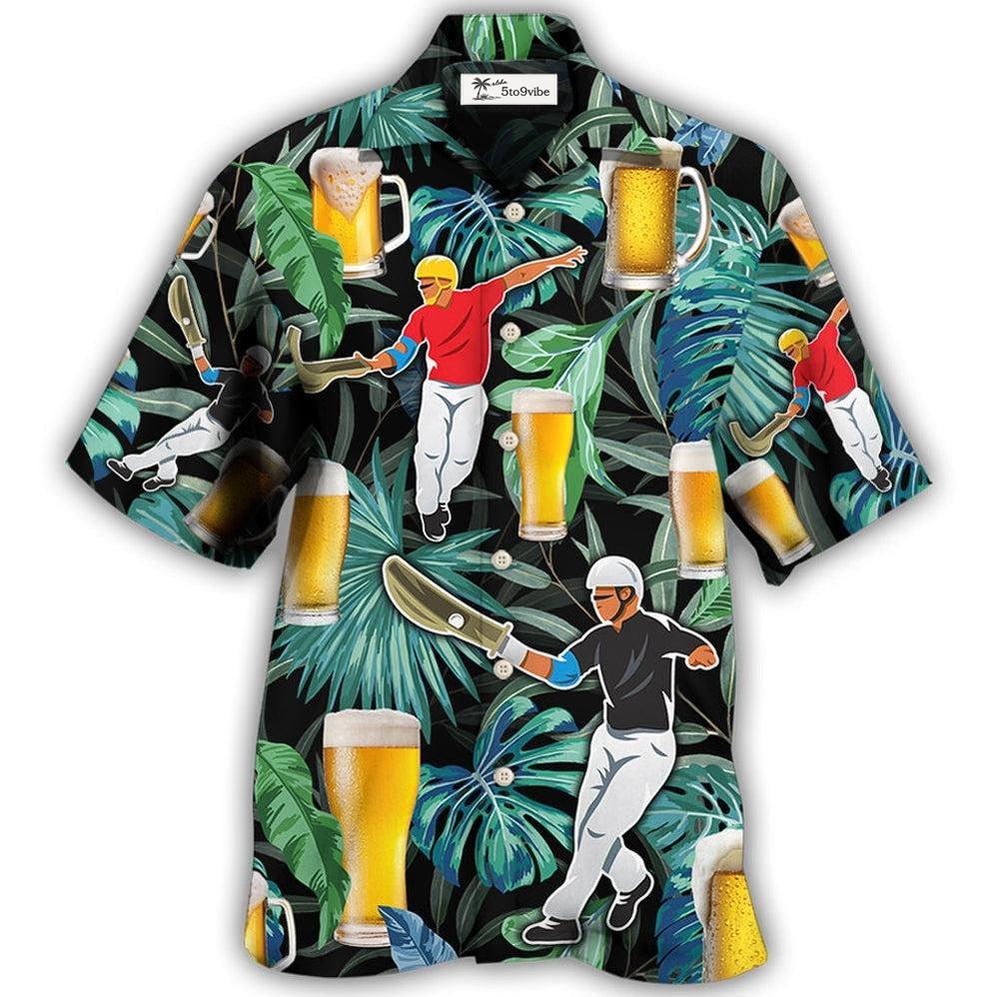 Hawaiian Shirt / Adults / S Beer And Jai Alai Tropical Pattern - Hawaiian Shirt 