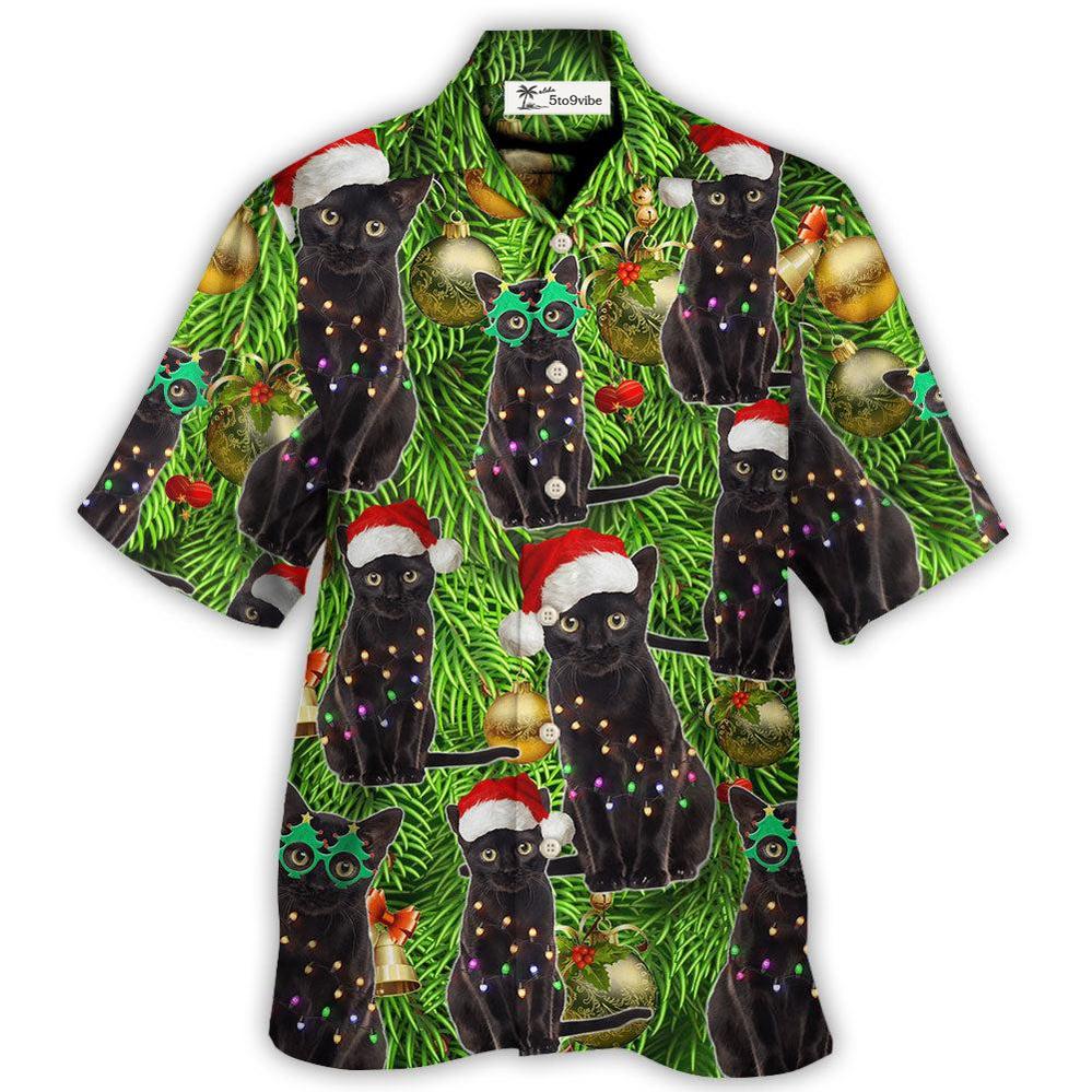 Hawaiian Shirt / Adults / S Black Cat Christmas Merry Xmas - Hawaiian Shirt 