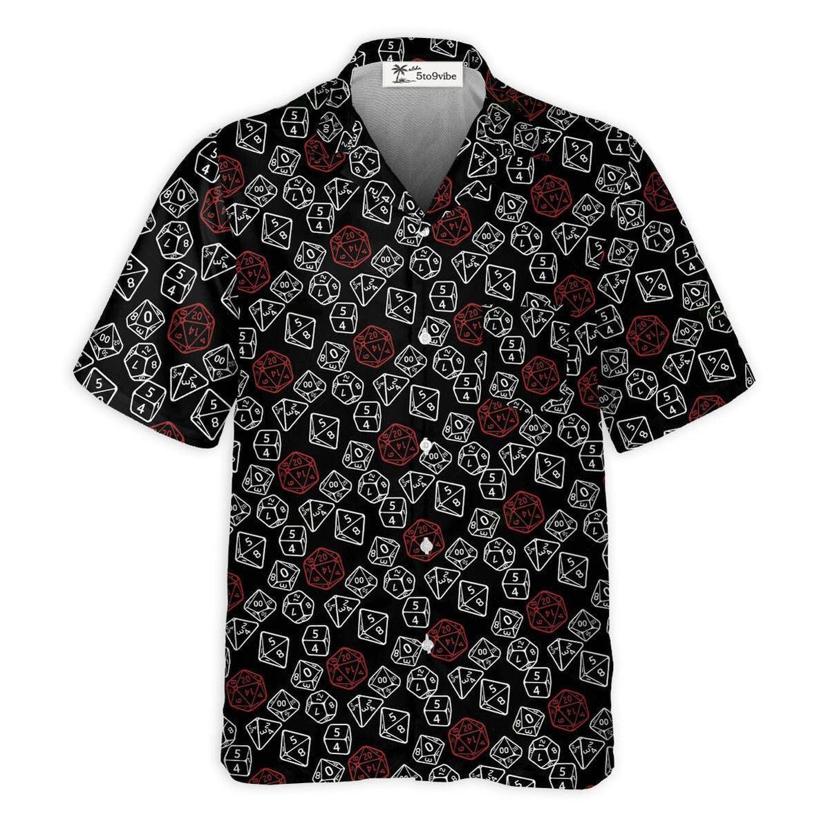 DnD Dice Red And White - Hawaiian Shirt 