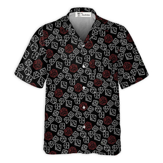 DnD Dice Red And White - Hawaiian Shirt 