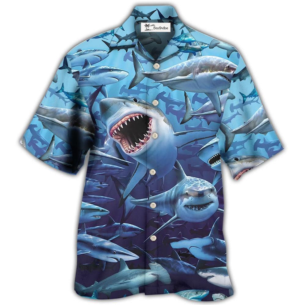 Hawaiian Shirt / Adults / S Shark Family Hunting Together - Hawaiian Shirt 