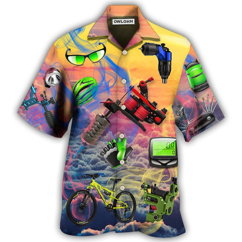 Hawaiian Shirt / Adults / S Cycling And Tatoo Lover Dream Sky - Hawaiian Shirt 