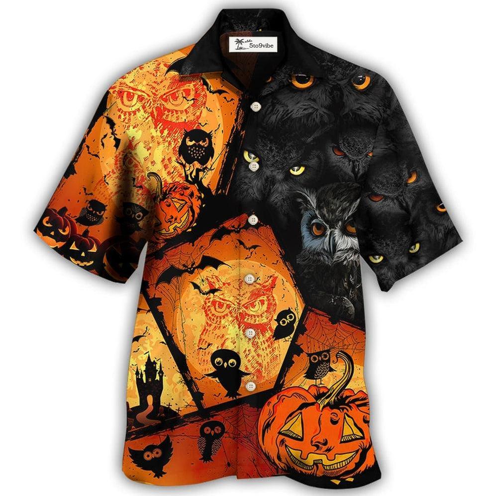 Hawaiian Shirt / Adults / S Halloween Owl Pumpkin Scary - Hawaiian Shirt 
