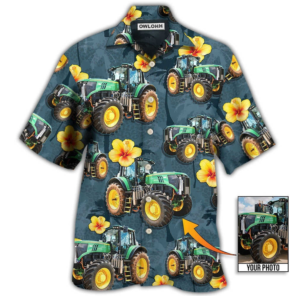 Hawaiian Shirt / Adults / S Tractor Lover Tropical Custom Photo - Hawaiian Shirt 